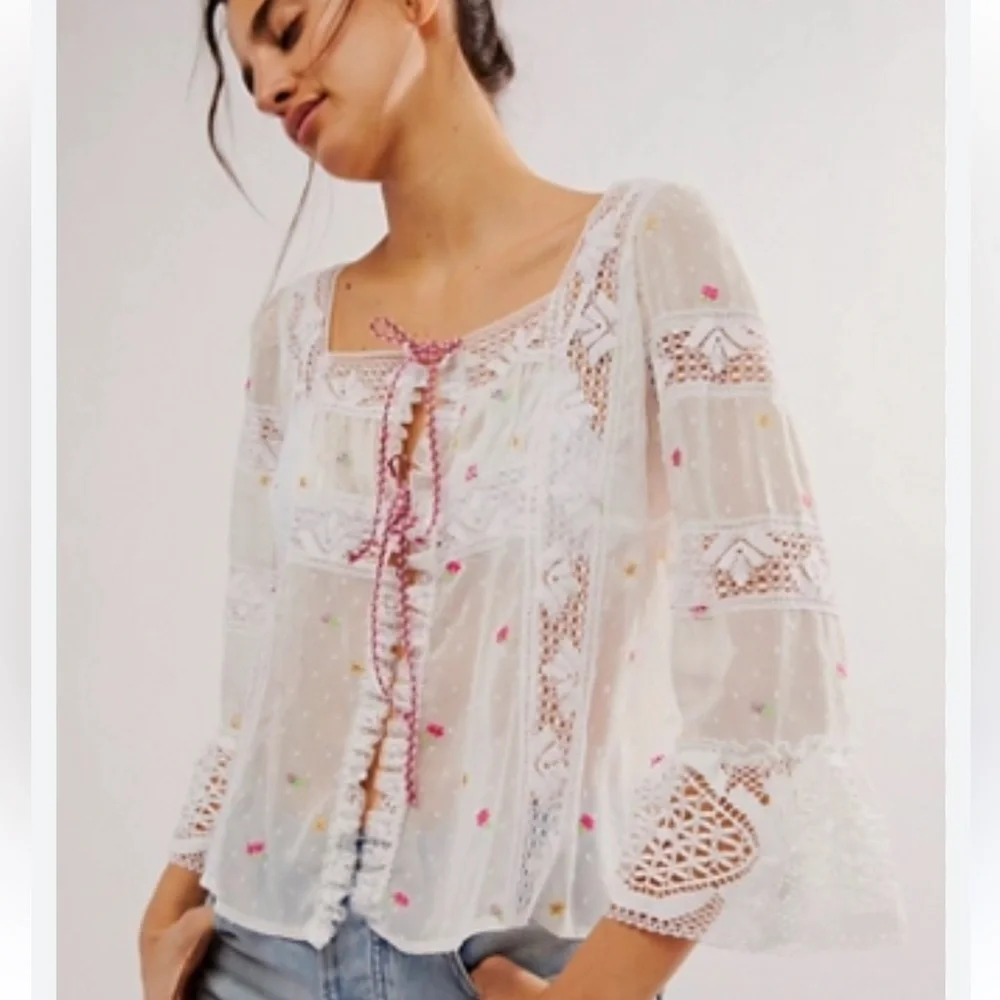 Ana Sui Arcadia Blouse XS Boho NWOT - Picture 1 of 4